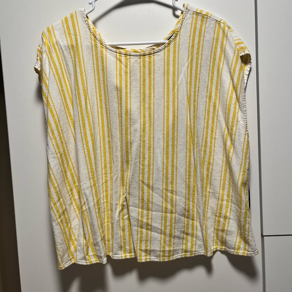 Torrid Women's Yellow Stripe Cotton Blend Top